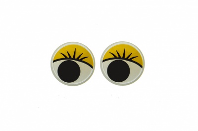 Глазки для игрушек, круглые, с бегающими зрачками, 8 мм/упак.50+/-2 шт, цв. -желтый - купить в Черкесске. Цена: 59.05 руб.
