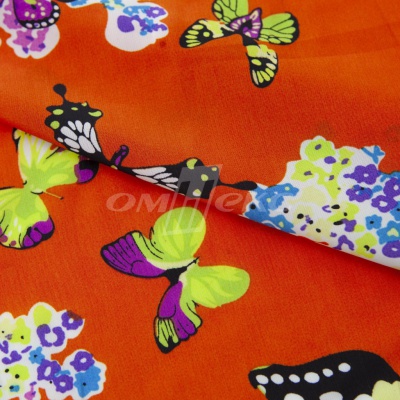 Плательная ткань "Софи" 7.1, 75 гр/м2, шир.150 см, принт бабочки - купить в Черкесске. Цена 241.49 руб.